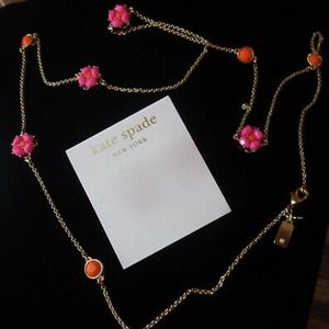 kate spade izu petal flower gold long necklace